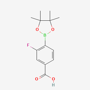 Chemical structure of 4-Carboxy-2-fluorophenylboronic acid pinacol ester