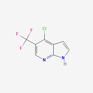 Chemical structure of 4-Chloro-5-(trifluoromethyl)-1H-pyrrolo[2,3-b]pyridine