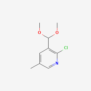 Chemical structure of 2-Chloro-3-(dimethoxymethyl)-5-methylpyridine