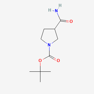 Chemical structure of 1-Boc-pyrrolidine-3-carboxamide