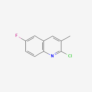 Chemical structure of 2-Chloro-6-fluoro-3-methylquinoline