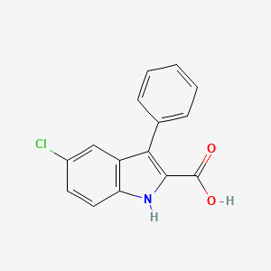 Chemical structure of 5-Chloro-3-phenyl-1H-indole-2-carboxylic acid