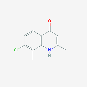 Chemical structure of 7-Chloro-2,8-dimethyl-4-hydroxyquinoline