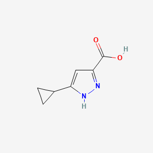 Chemical structure of 3-Cyclopropylpyrazole-5-carboxylic acid