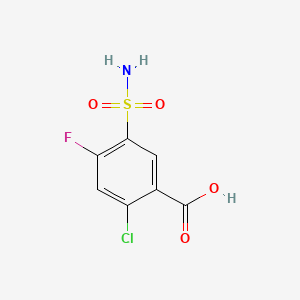 Chemical structure of 2-Chloro-4-fluoro-5-sulfamoylbenzoic acid
