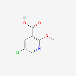 Chemical structure of 5-Chloro-2-methoxynicotinic acid