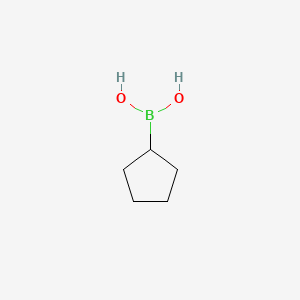 Chemical structure of Cyclopentylboronic acid (contains varying amounts of Anhydride)