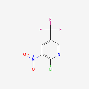 Chemical structure of 2-chloro-3-nitro-5-(trifluoromethyl)pyridine