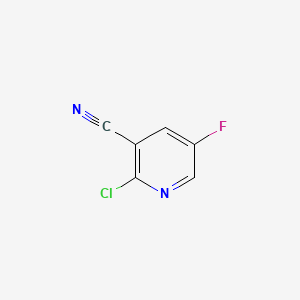 Chemical structure of 2-chloro-5-fluoropyridine-3-carbonitrile