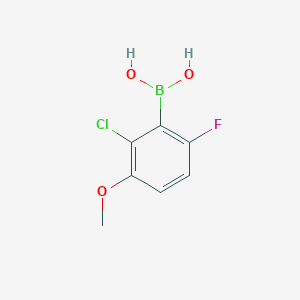 Chemical structure of 2-Chloro-6-fluoro-3-methoxyphenylboronic acid
