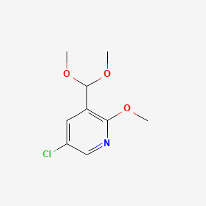 Chemical structure of 5-Chloro-3-(dimethoxymethyl)-2-methoxypyridine