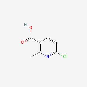 Chemical structure of 6-Chloro-2-methylpyridine-3-carboxylic acid