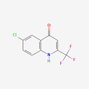Chemical structure of 6-Chloro-2-(trifluoromethyl)quinolin-4-ol