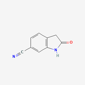 Chemical structure of 6-Cyanooxindole