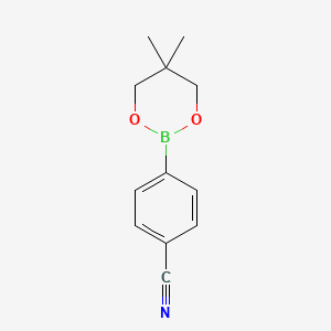 Chemical structure of 4-(5,5-Dimethyl-1,3,2-Dioxaborinan-2-Yl)Benzonitrile