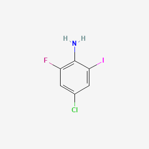 Chemical structure of 4-Chloro-2-fluoro-6-iodoaniline