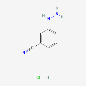 Chemical structure of 3-Cyanophenylhydrazine, HCl