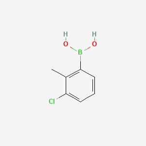 Chemical structure of 3-Chloro-2-methylphenylboronic acid