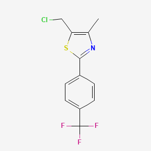Chemical structure of 5-(Chloromethyl)-4-methyl-2-[4-(trifluoromethyl)phenyl]-1,3-thiazole