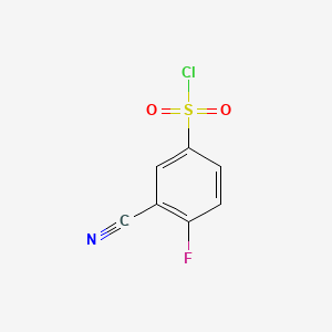 Chemical structure of 3-Cyano-4-fluorobenzenesulfonyl chloride