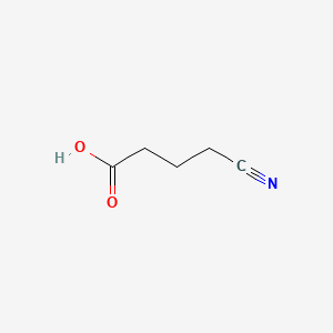 Chemical structure of 4-Cyanobutanoic acid