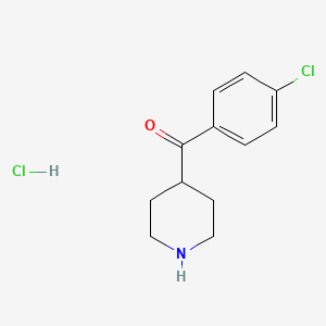 Chemical structure of (4-Chlorophenyl)(4-piperidyl)methanone HCl