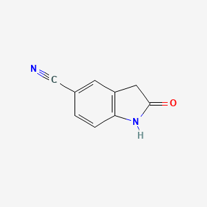 Chemical structure of 5-Cyanooxindole