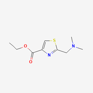 Chemical structure of 4-Carbethoxy-2-(n,n-dimethylaminomethyl) thiazole