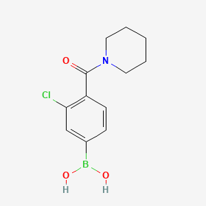 Chemical structure of 3-Chloro-4-(piperidine-1-carbonyl)phenylboronic acid