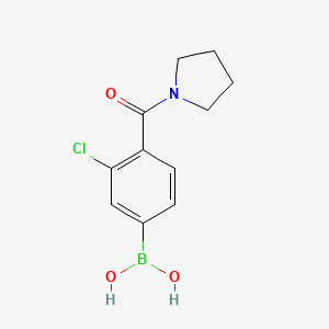 Chemical structure of 3-Chloro-4-(pyrrolidinyl-1-carbonyl)phenylboronic acid