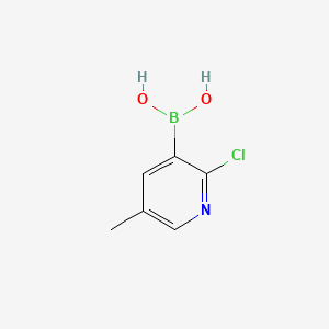 Chemical structure of 2-Chloro-5-methylpyridine-3-boronic acid (contains varying amounts of Anhydride)