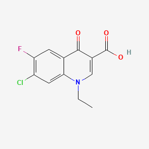 Chemical structure of 7-Chloro-1-ethyl-6-fluoro-1,4-dihydro-4-oxoquinoline-3-carboxylic acid