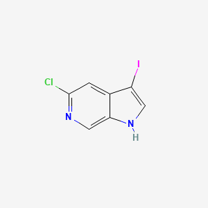 Chemical structure of 5-Chloro-3-iodo-1H-pyrrolo[2,3-c]pyridine