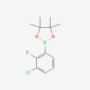 Chemical structure of 2-(3-Chloro-2-fluorophenyl)-4,4,5,5-tetramethyl-1,3,2-dioxaborolane