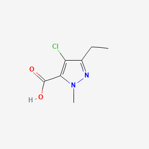 Chemical structure of 4-Chloro-3-ethyl-1-methyl-1H-pyrazole-5-carboxylic acid