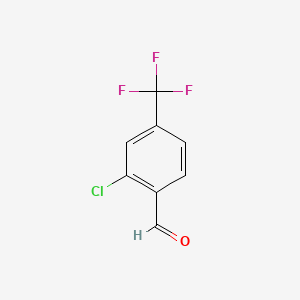 Chemical structure of 2-Chloro-4-(trifluoromethyl)benzaldehyde