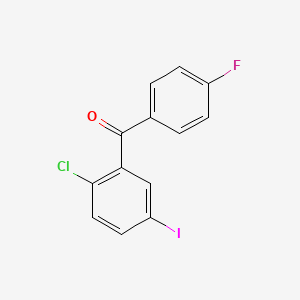Chemical structure of (2-Chloro-5-iodophenyl)(4-fluorophenyl)methanone