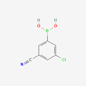 Chemical structure of (3-Chloro-5-cyanophenyl)boronic acid (contains varying amounts of Anhydride)