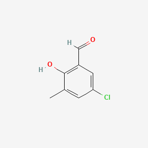 Chemical structure of 5-Chloro-2-hydroxy-3-methylbenzaldehyde