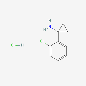 Chemical structure of 1-(2-chlorophenyl)cyclopropan-1-amine hydrochloride