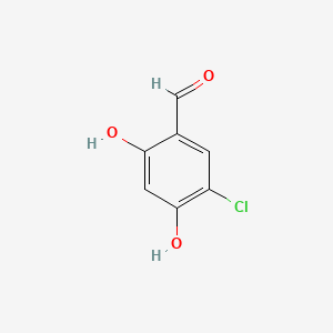 Chemical structure of 5-chloro-2,4-dihydroxybenzaldehyde