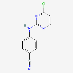 Chemical structure of 4-[(4-Chloro-2-pyrimidinyl)amino]benzonitrile