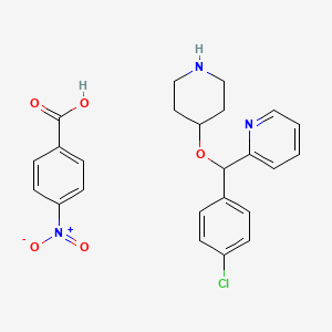 Chemical structure of 2-((4-Chlorophenyl)(piperidin-4-yloxy)methyl)pyridine 4-nitrobenzoate