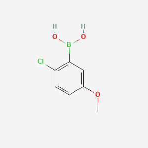 Chemical structure of 2-Chloro-5-methoxyphenylboronic Acid (contains varying amounts of Anhydride)