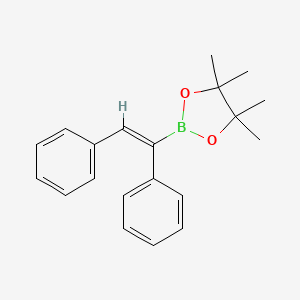 Chemical structure of cis-Stilbeneboronic acid pinacol ester