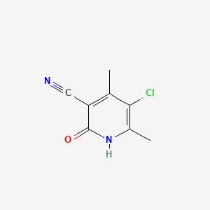 Chemical structure of 5-chloro-2-hydroxy-4,6-dimethylnicotinonitrile