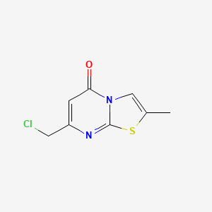 Chemical structure of 7-(chloromethyl)-2-methyl-5H-[1,3]thiazolo[3,2-a]pyrimidin-5-one
