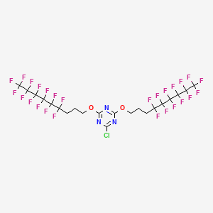 Chemical structure of 2-Chloro-4,6-bis[3-(perfluorohexyl)propyloxy]-1,3,5-triazine