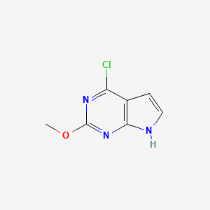 Chemical structure of 6-Chloro-2-methoxy-7-deazapurine