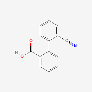 Chemical structure of 2′-cyano-1,1′-biphenyl-2-carboxylic acid